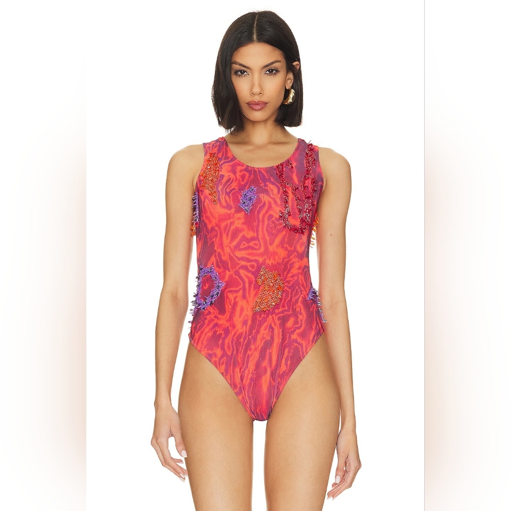 U1. NWT ONALAJA BODY ZUSI ERIE BEADED BODYSUIT